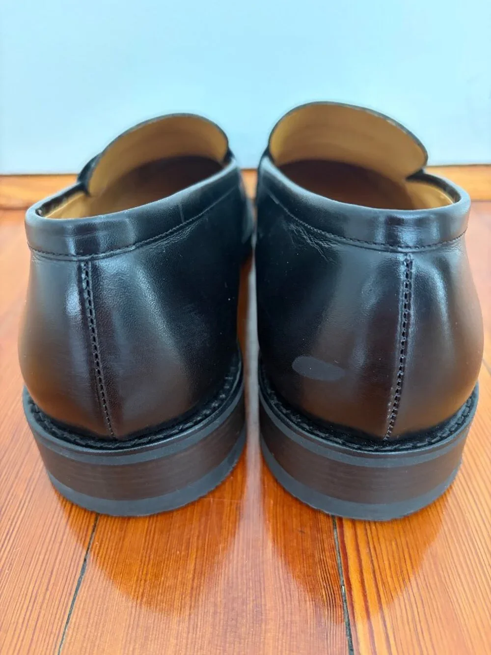 Paraboot Adonis loafers in black smooth leather US 11